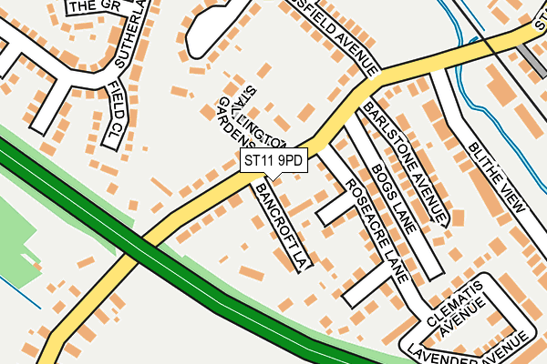 ST11 9PD map - OS OpenMap – Local (Ordnance Survey)