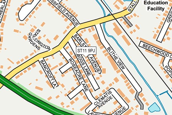 ST11 9PJ map - OS OpenMap – Local (Ordnance Survey)