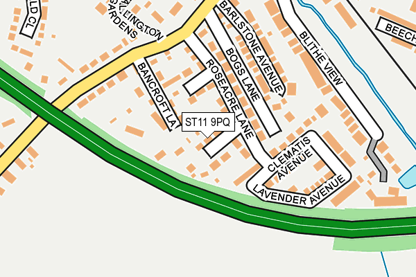 ST11 9PQ map - OS OpenMap – Local (Ordnance Survey)