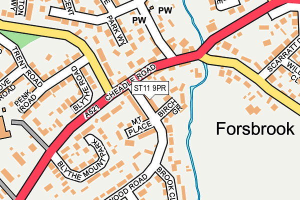 ST11 9PR map - OS OpenMap – Local (Ordnance Survey)