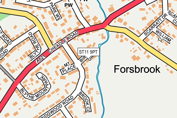 ST11 9PT map - OS OpenMap – Local (Ordnance Survey)