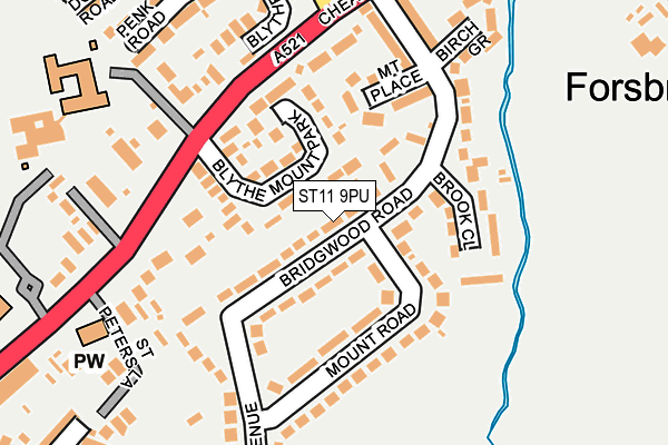 ST11 9PU map - OS OpenMap – Local (Ordnance Survey)