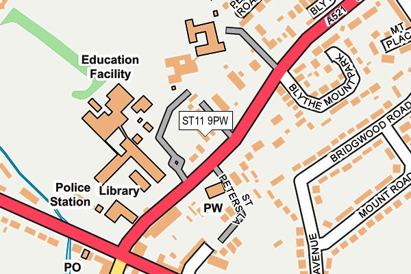 ST11 9PW map - OS OpenMap – Local (Ordnance Survey)