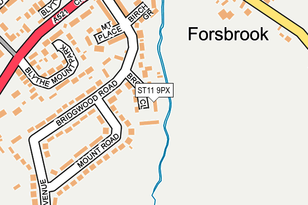 ST11 9PX map - OS OpenMap – Local (Ordnance Survey)