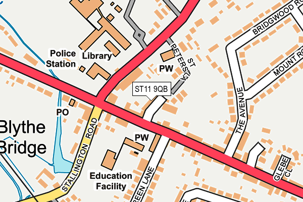 ST11 9QB map - OS OpenMap – Local (Ordnance Survey)