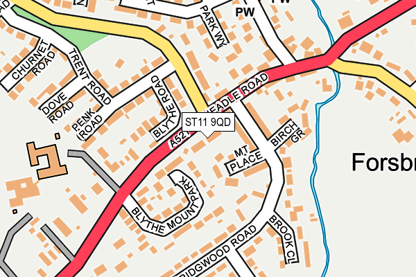 ST11 9QD map - OS OpenMap – Local (Ordnance Survey)