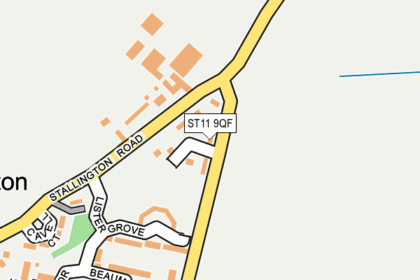 ST11 9QF map - OS OpenMap – Local (Ordnance Survey)