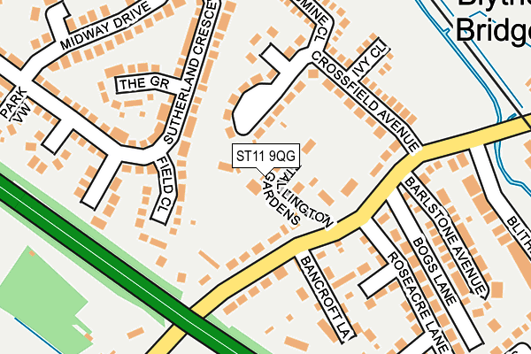 ST11 9QG map - OS OpenMap – Local (Ordnance Survey)