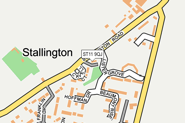 ST11 9QJ map - OS OpenMap – Local (Ordnance Survey)