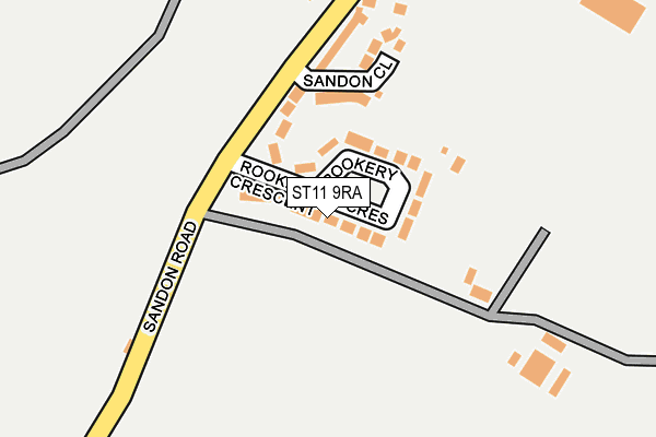 ST11 9RA map - OS OpenMap – Local (Ordnance Survey)