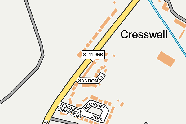 ST11 9RB map - OS OpenMap – Local (Ordnance Survey)