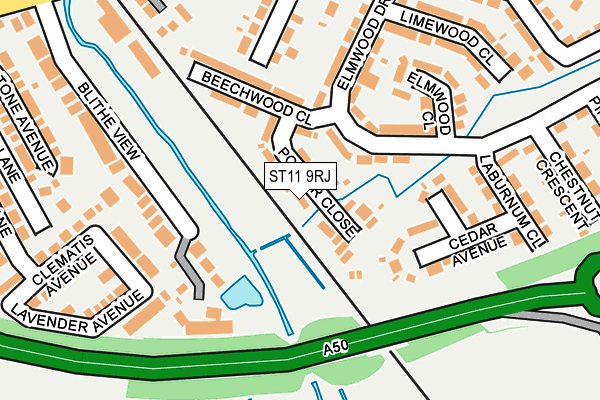 ST11 9RJ map - OS OpenMap – Local (Ordnance Survey)