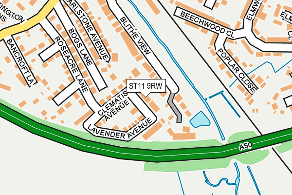 ST11 9RW map - OS OpenMap – Local (Ordnance Survey)