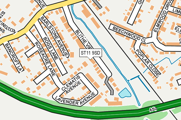 ST11 9SD map - OS OpenMap – Local (Ordnance Survey)