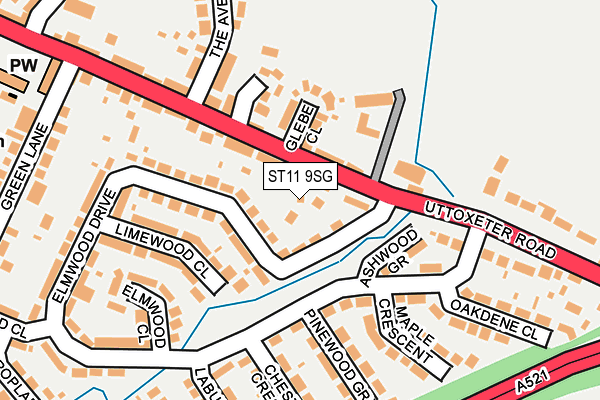 ST11 9SG map - OS OpenMap – Local (Ordnance Survey)