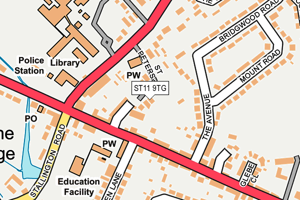 ST11 9TG map - OS OpenMap – Local (Ordnance Survey)