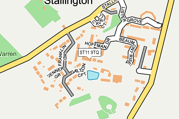 ST11 9TQ map - OS OpenMap – Local (Ordnance Survey)