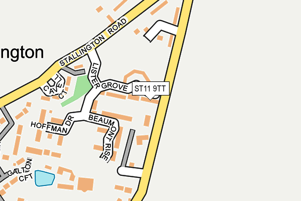 ST11 9TT map - OS OpenMap – Local (Ordnance Survey)