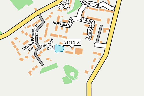 ST11 9TX map - OS OpenMap – Local (Ordnance Survey)