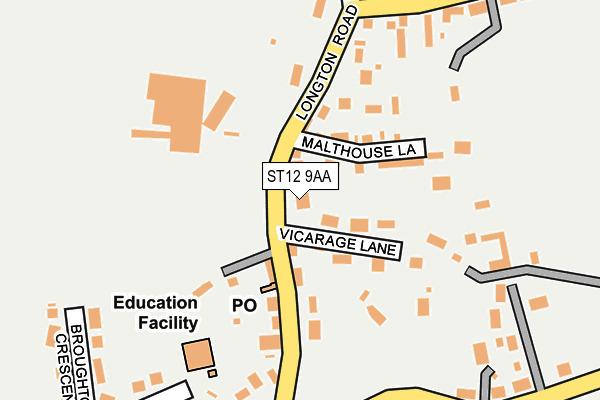 ST12 9AA map - OS OpenMap – Local (Ordnance Survey)
