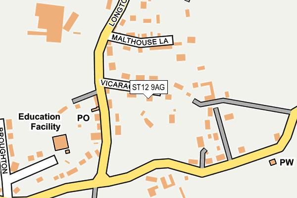 ST12 9AG map - OS OpenMap – Local (Ordnance Survey)