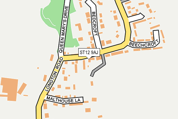ST12 9AJ map - OS OpenMap – Local (Ordnance Survey)