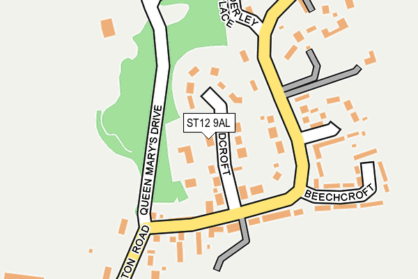 ST12 9AL map - OS OpenMap – Local (Ordnance Survey)
