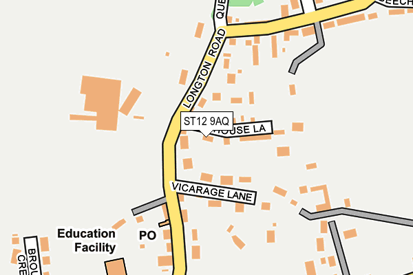 ST12 9AQ map - OS OpenMap – Local (Ordnance Survey)