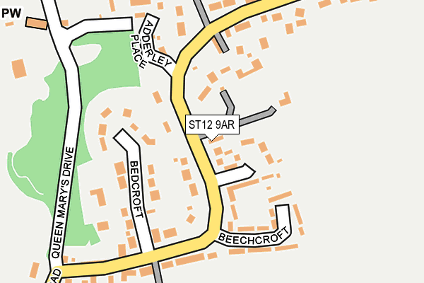 ST12 9AR map - OS OpenMap – Local (Ordnance Survey)