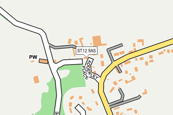 ST12 9AS map - OS OpenMap – Local (Ordnance Survey)