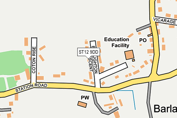 ST12 9DD map - OS OpenMap – Local (Ordnance Survey)