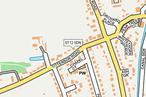 ST12 9DN map - OS OpenMap – Local (Ordnance Survey)