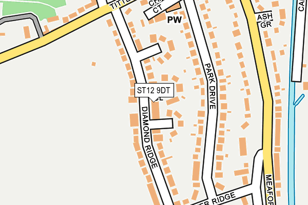 ST12 9DT map - OS OpenMap – Local (Ordnance Survey)