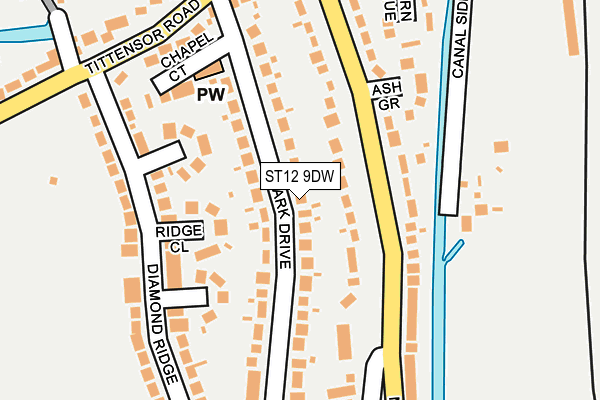 ST12 9DW map - OS OpenMap – Local (Ordnance Survey)