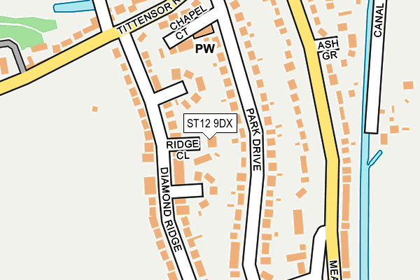 ST12 9DX map - OS OpenMap – Local (Ordnance Survey)