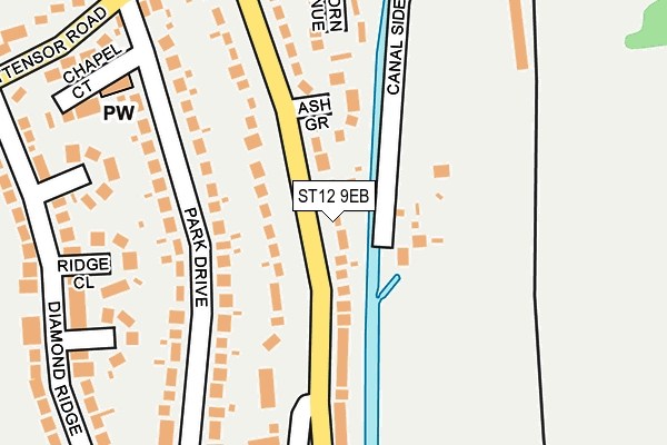 ST12 9EB map - OS OpenMap – Local (Ordnance Survey)