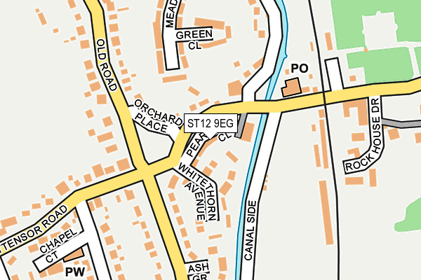 ST12 9EG map - OS OpenMap – Local (Ordnance Survey)