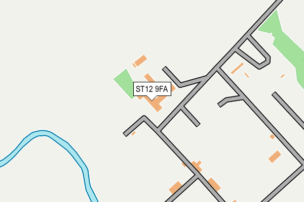 ST12 9FA map - OS OpenMap – Local (Ordnance Survey)