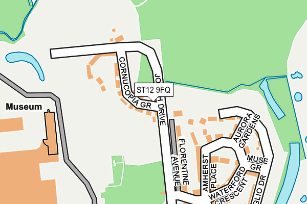 ST12 9FQ map - OS OpenMap – Local (Ordnance Survey)