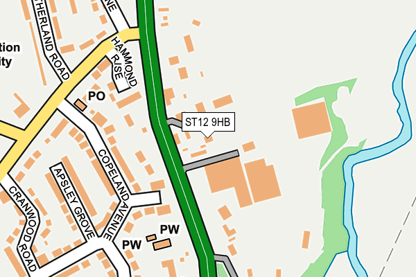 ST12 9HB map - OS OpenMap – Local (Ordnance Survey)