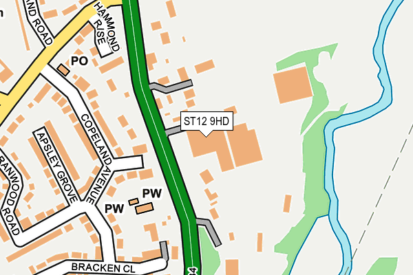 ST12 9HD map - OS OpenMap – Local (Ordnance Survey)