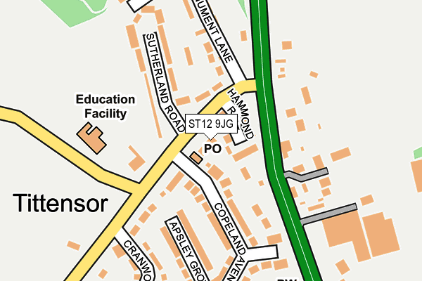 ST12 9JG map - OS OpenMap – Local (Ordnance Survey)