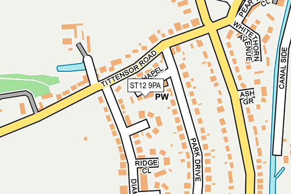 ST12 9PA map - OS OpenMap – Local (Ordnance Survey)