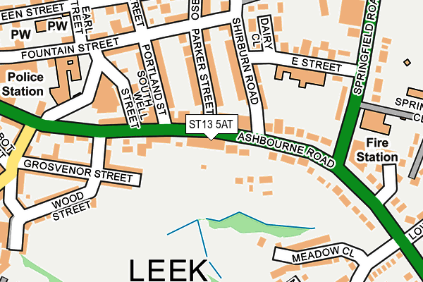 ST13 5AT map - OS OpenMap – Local (Ordnance Survey)