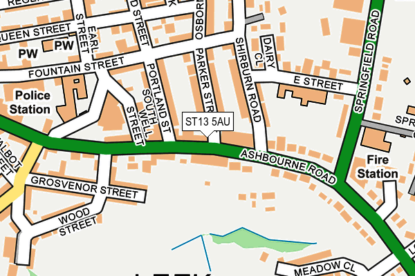 ST13 5AU map - OS OpenMap – Local (Ordnance Survey)