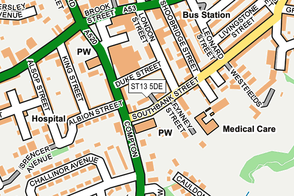 ST13 5DE map - OS OpenMap – Local (Ordnance Survey)
