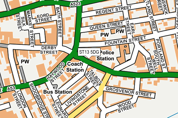 ST13 5DG map - OS OpenMap – Local (Ordnance Survey)