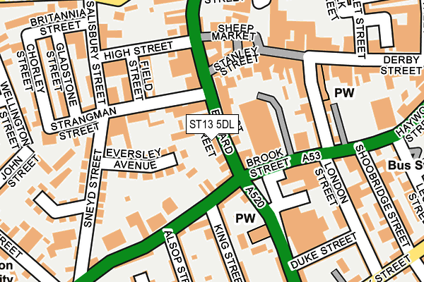 ST13 5DL map - OS OpenMap – Local (Ordnance Survey)