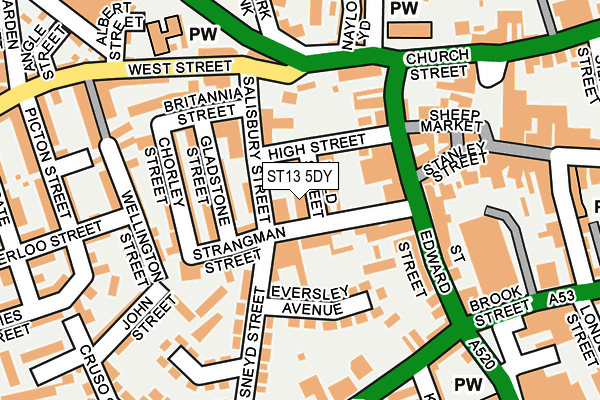 ST13 5DY map - OS OpenMap – Local (Ordnance Survey)