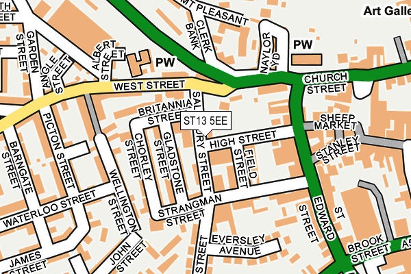ST13 5EE map - OS OpenMap – Local (Ordnance Survey)